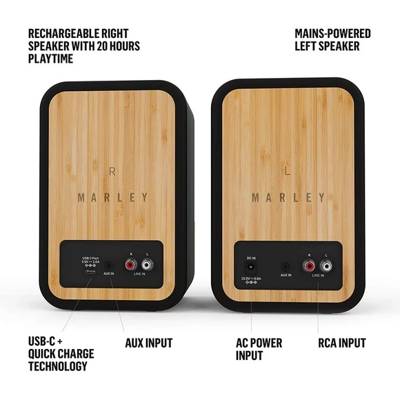 NWT: House of Marley Get Together Duo Wireless Bluetooth Speakers - Picture 2 of 6
